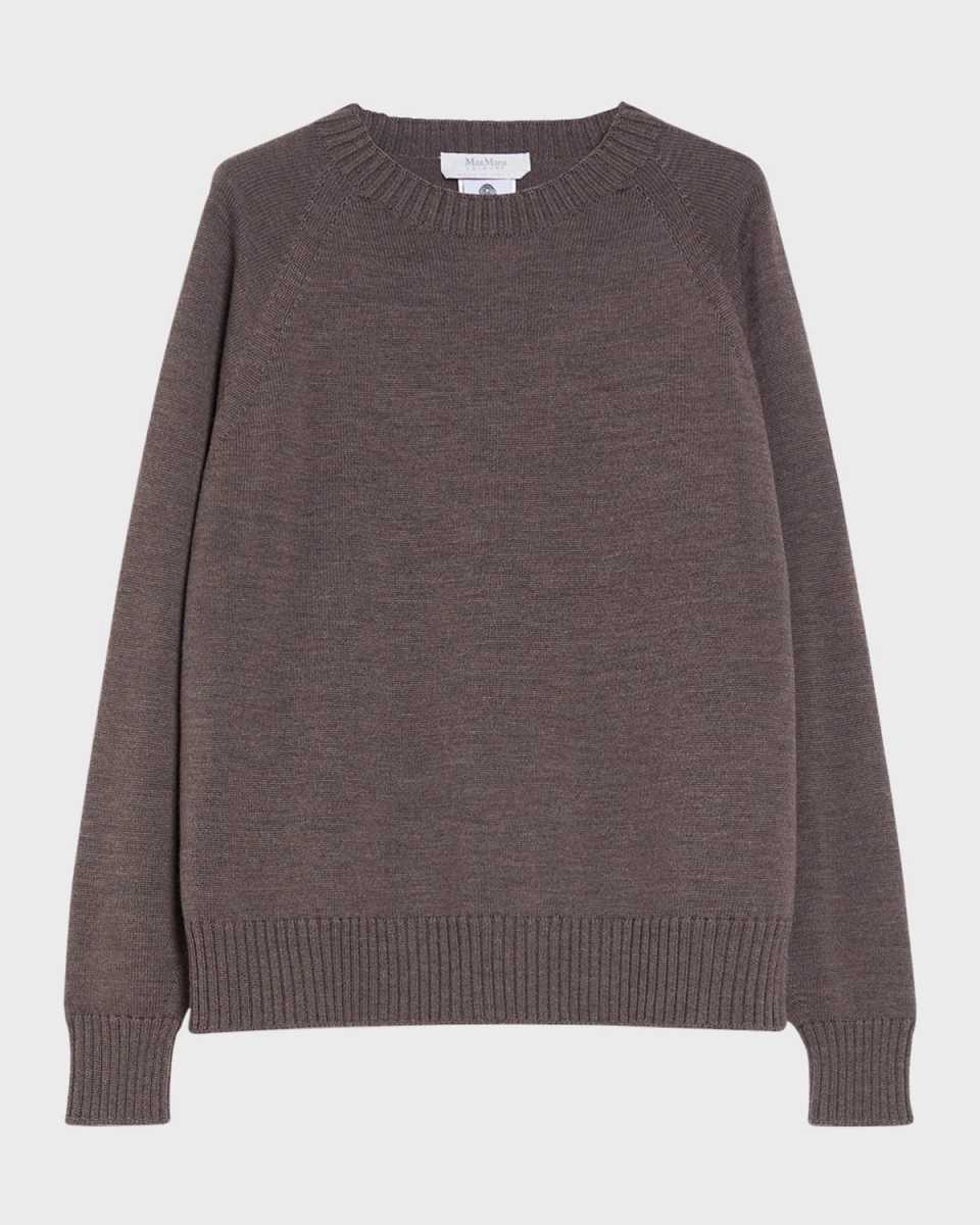 Salvia Raglan-Sleeve Virgin Wool Sweater
