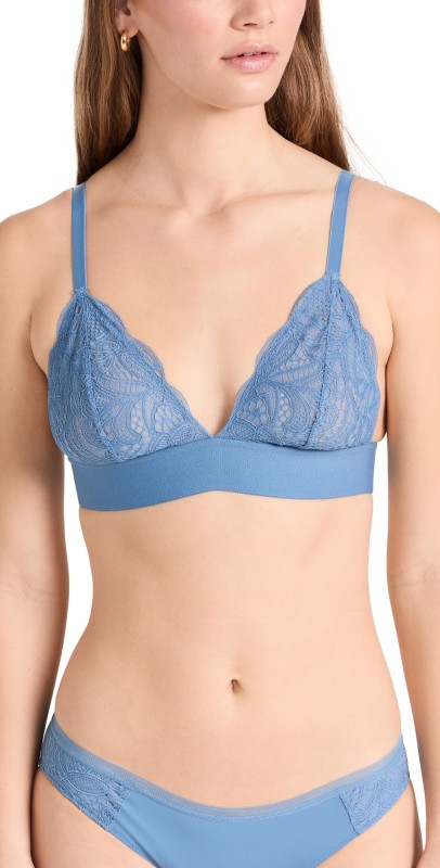 LIVELY The Long Lined Lace Bralette Vintage Indigo