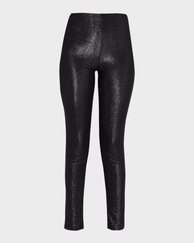 Metallic Sparkle Skinny-Leg Ankle Pants