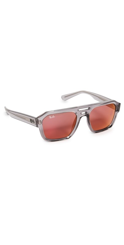 Ray-Ban 0RB4397 Corrigan Sunglasses Trans Grey/Violet Mirrored Red