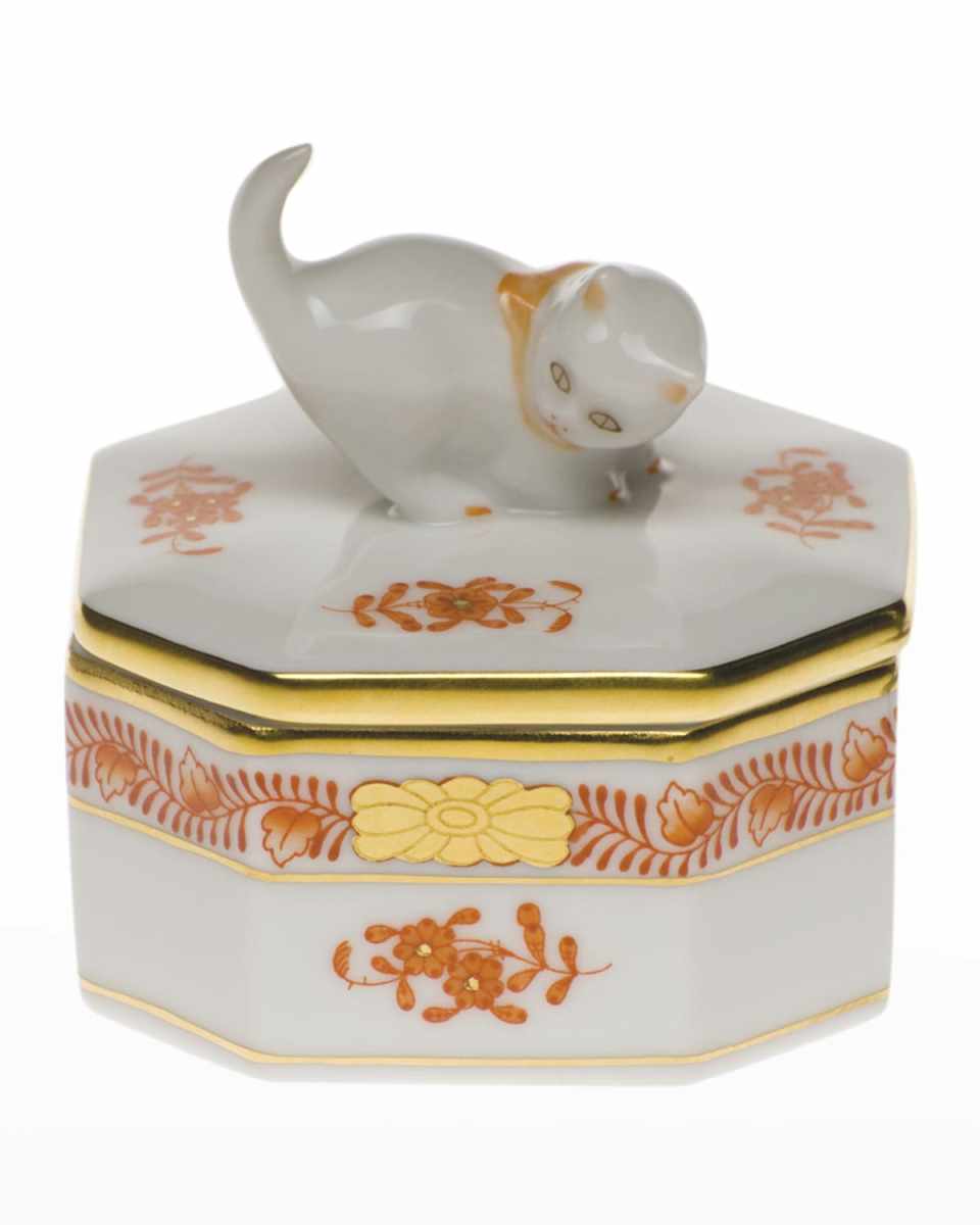 Chinese Boutique Rust Small Octagonal Cat Box