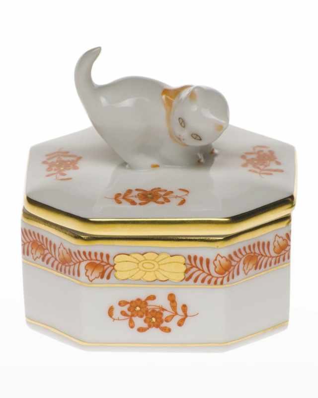 Chinese Boutique Rust Small Octagonal Cat Box