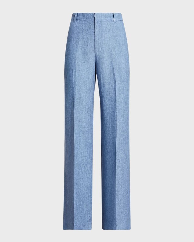 Linen Wide-Leg Pants