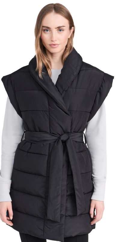 Splendid Splendid x Cella Jane Long Puffer Vest Black