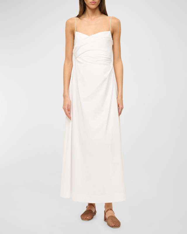 Sarah Cotton Poplin Sleeveless A-Line Maxi Dress