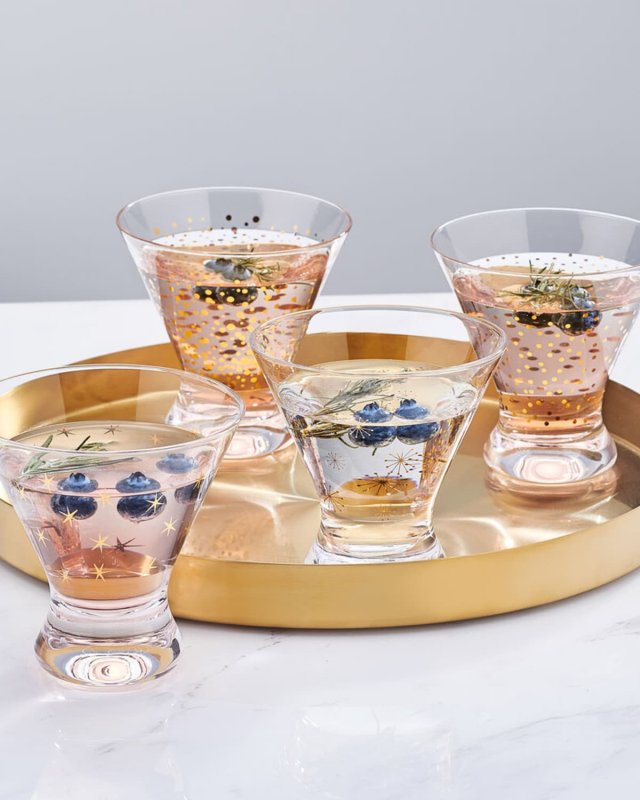 Party 10 oz. Stemless Martini Glasses, Set of 4