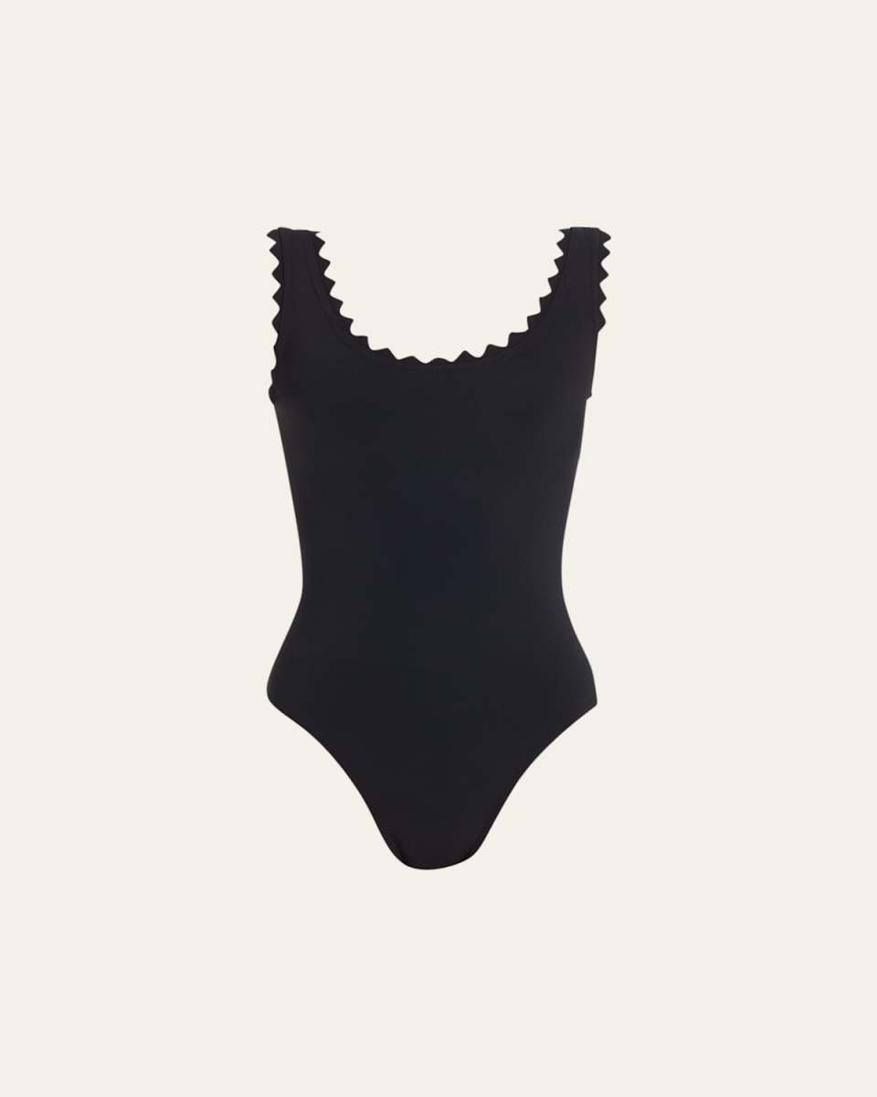 Ines Round-Neck Silent Underwire Tank Swimsuit with High Back