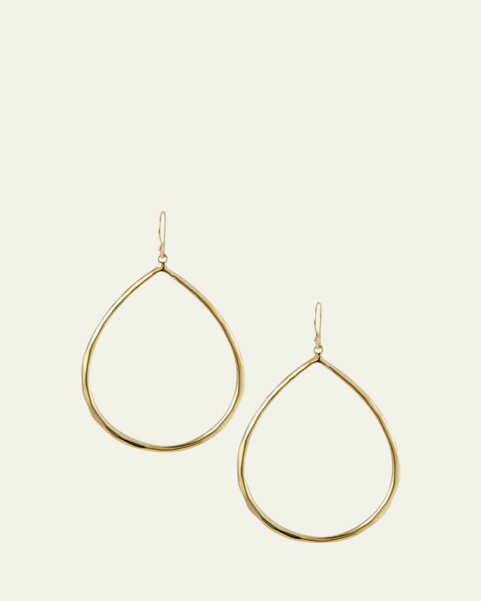 Sculpted Open Teardrop Earrings in 18K Gold