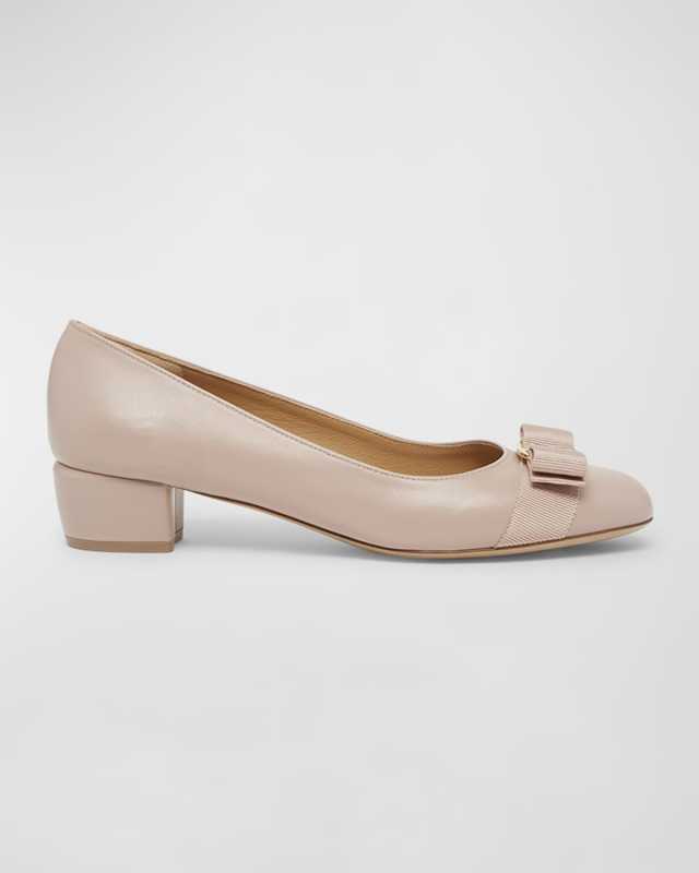 Vara Leather Bow Ballerina Pumps
