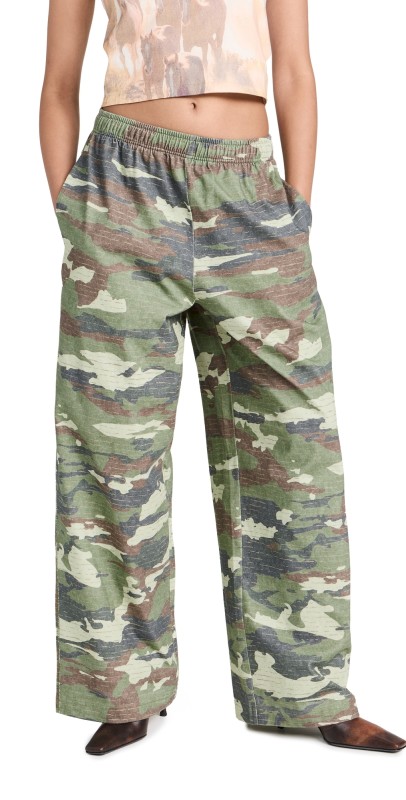 Acne Studios Elasticated Trousers Khaki Green