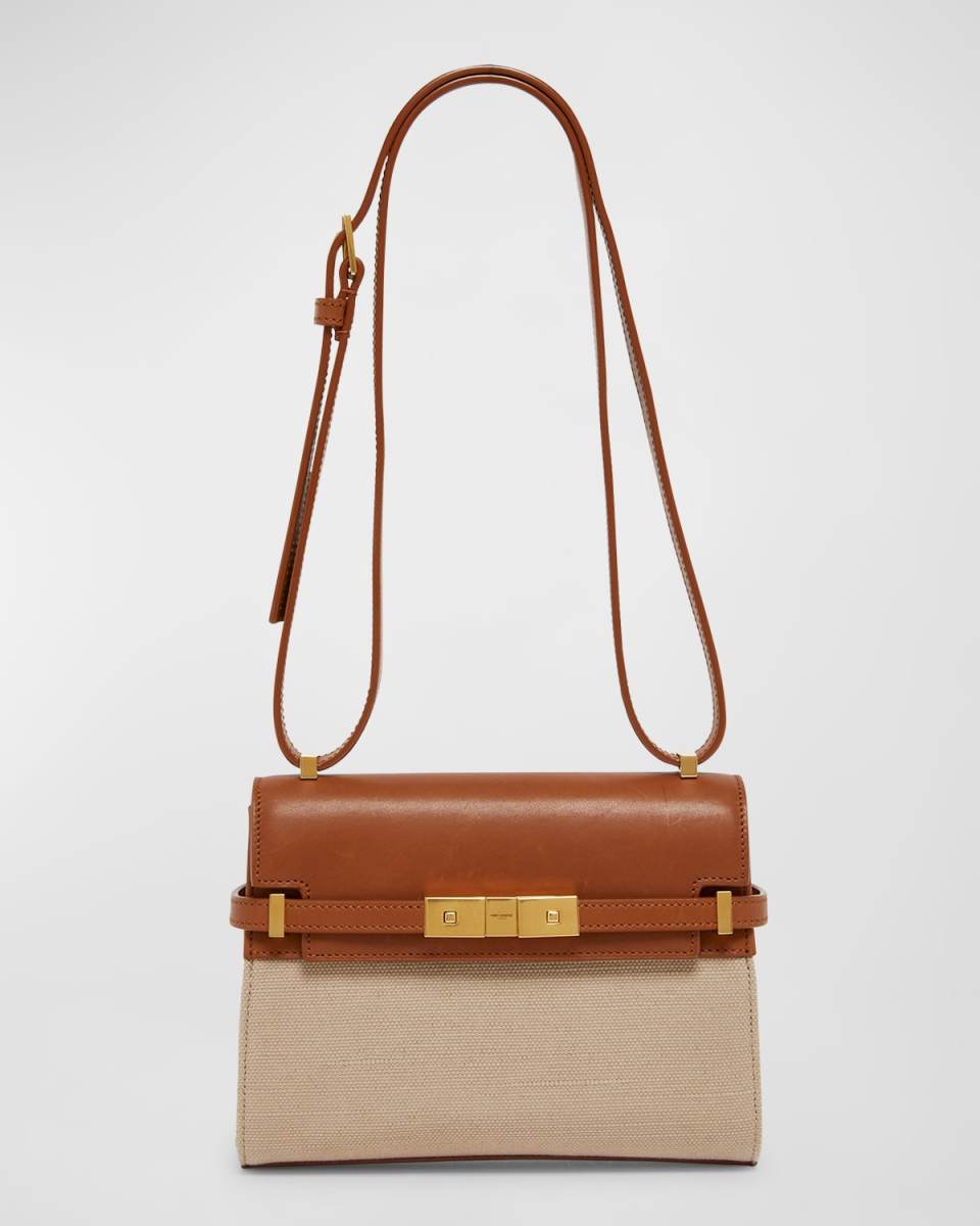 Manhattan Mini Crossbody Bag in Canvas and Leather
