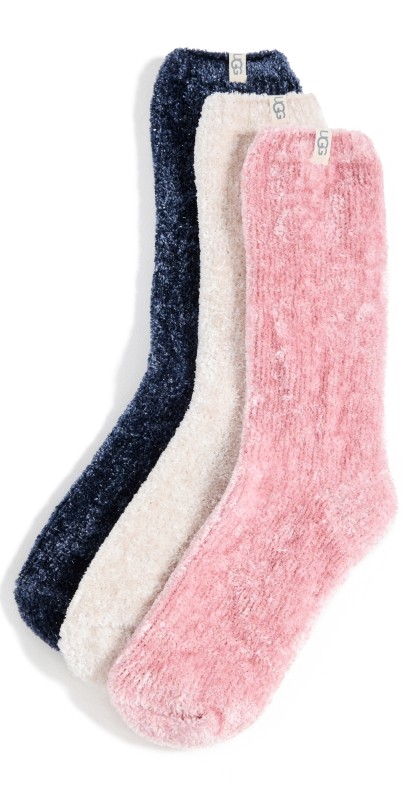 UGG Leda Sparkle Socks 3 Pack Cream/Pink Jade/Mariner