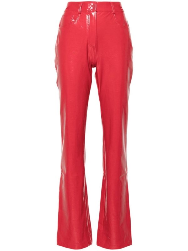 high-waist bootcut trousers