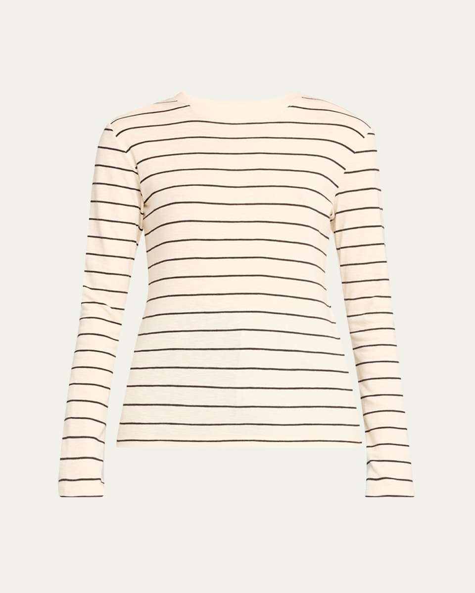 Striped Long-Sleeve Crewneck T-Shirt