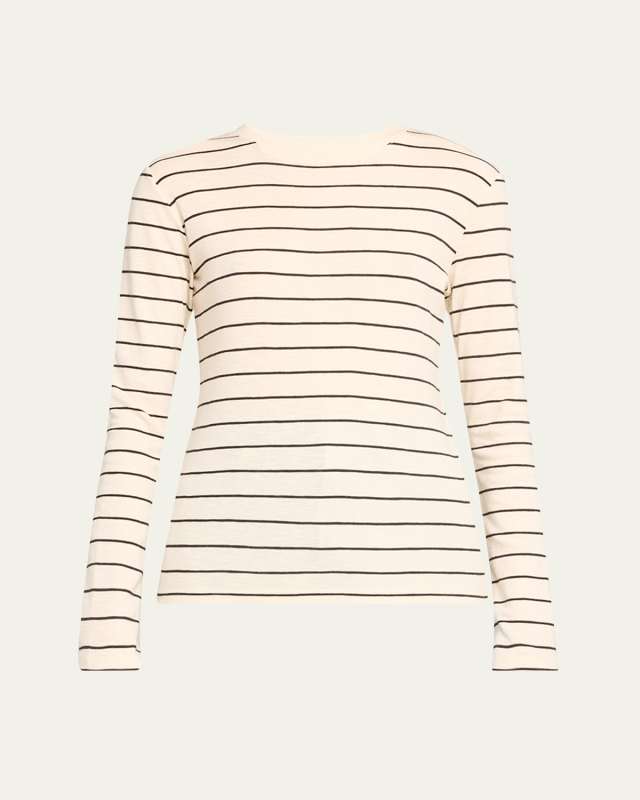 Striped Long-Sleeve Crewneck T-Shirt