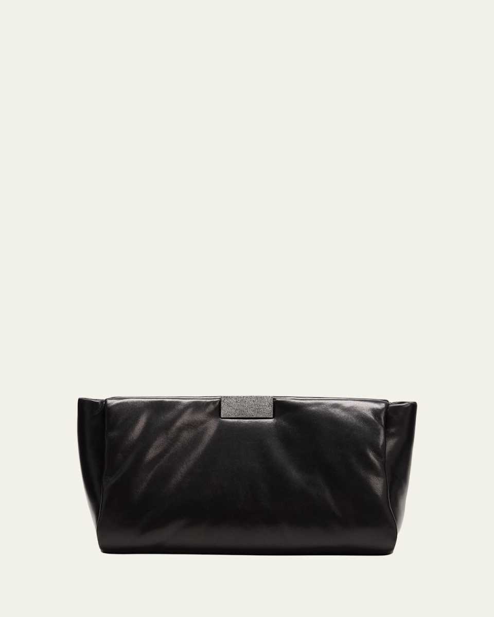 Puffy Leather Clutch Bag