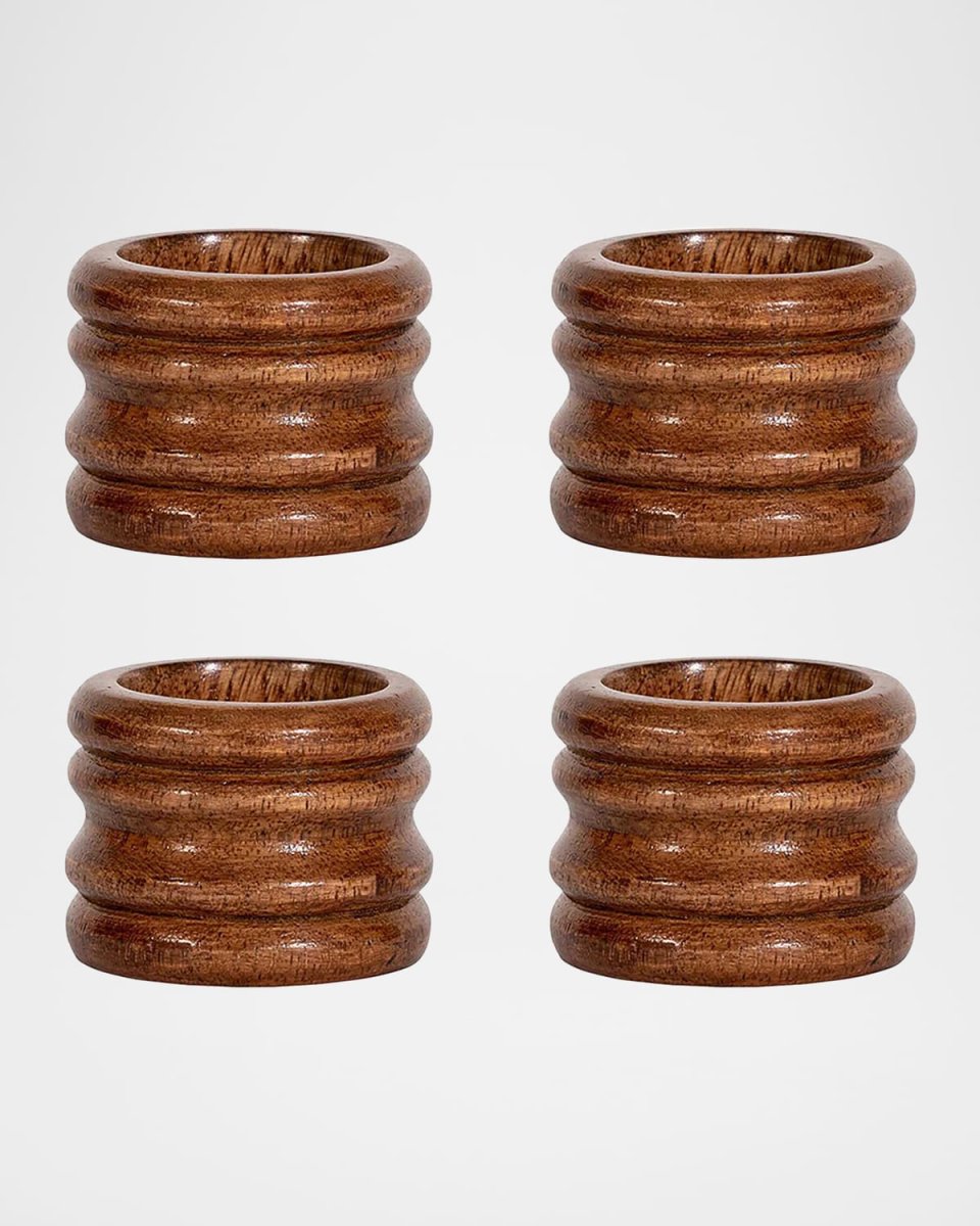 Bilbao Wood Napkin Rings, Set of 4