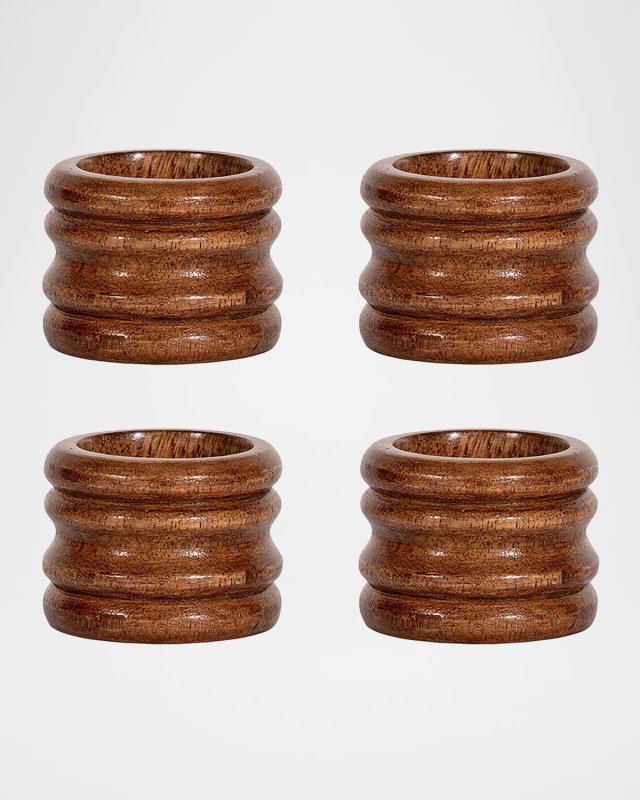 Bilbao Wood Napkin Rings, Set of 4
