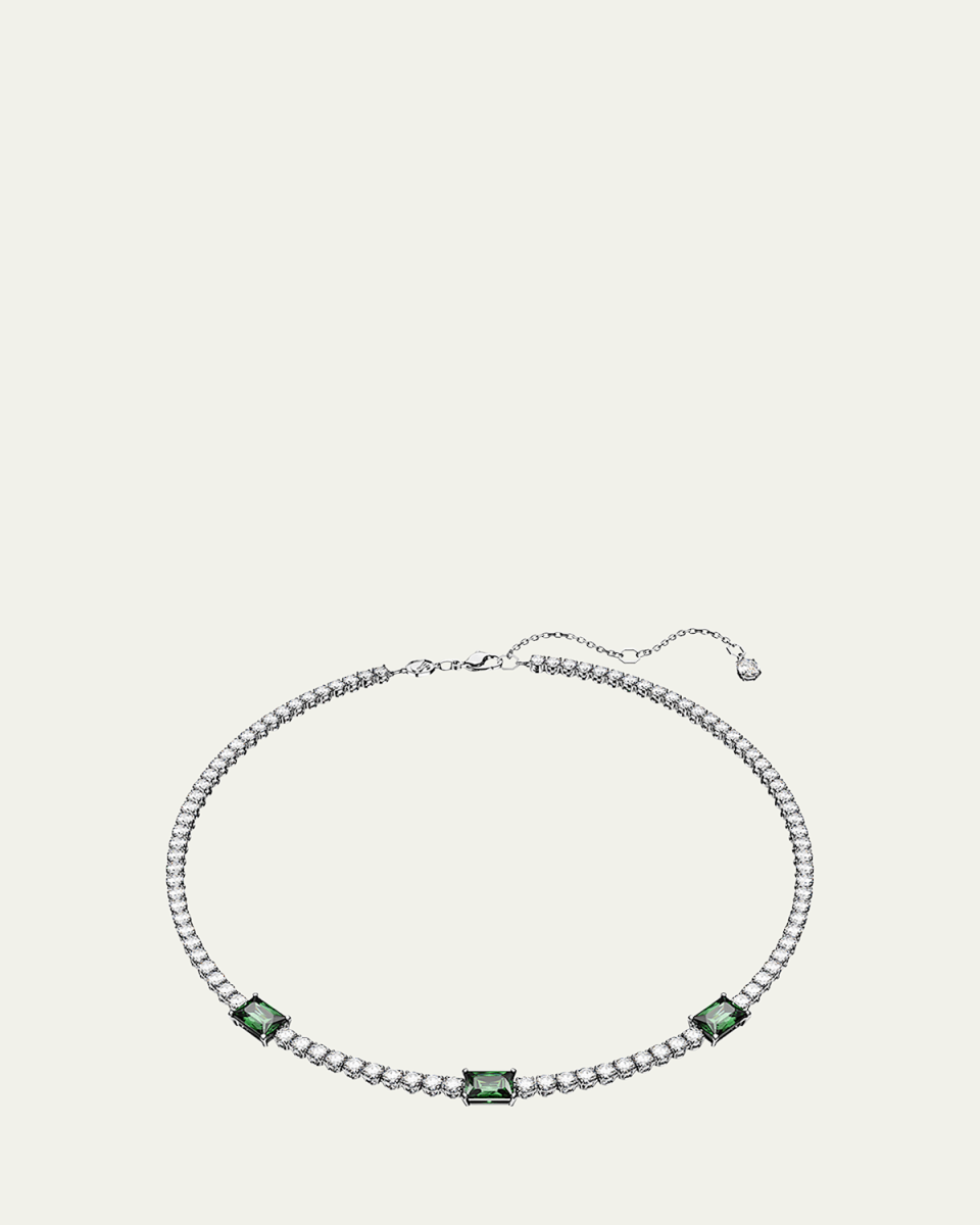 Matrix Rhodium-Plated Crystal Tennis Necklace