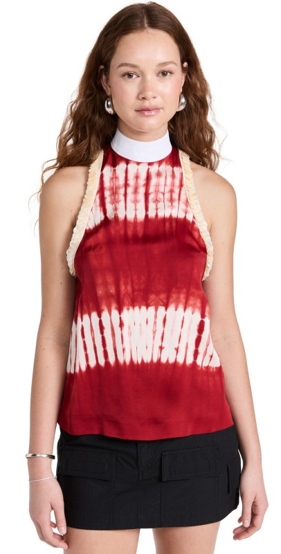 Wales Bonner Chiri Top Red & Ivory