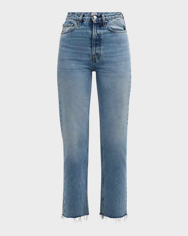 Classic Cut Frayed Denim Pants