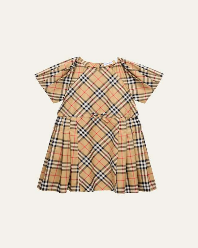 Girl's Jada Cotton Twill Check Dress, Size 3-14