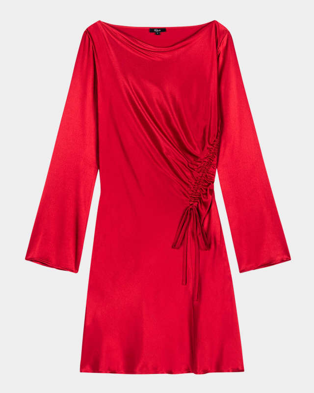 Alessandra Satin Cowl-Neck Dress