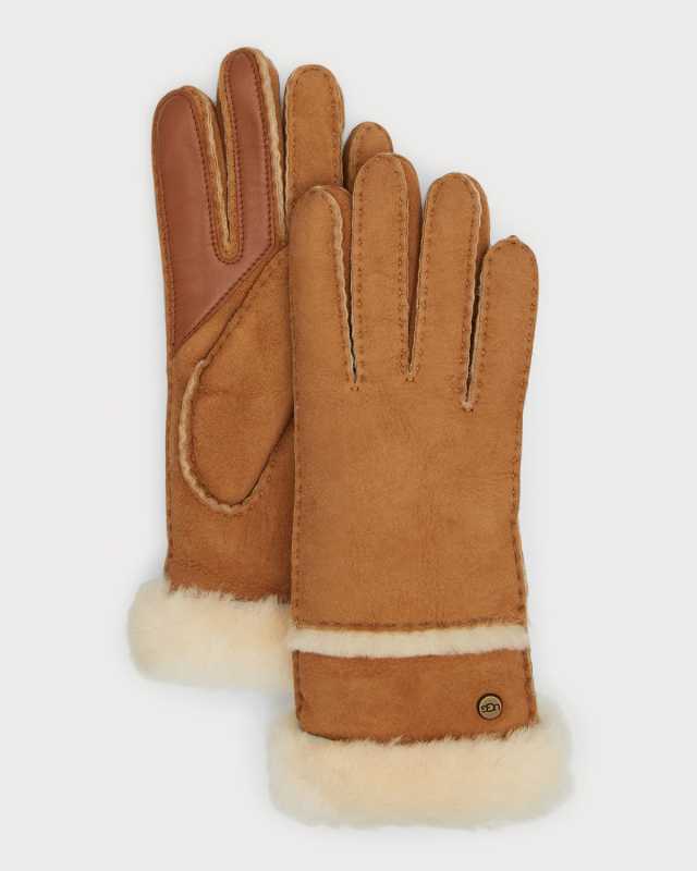 Sheepskin & Shearling Gloves With Zipper