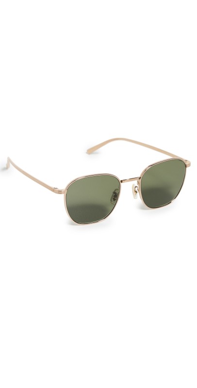 Oliver Peoples Eyewear Metal Square Sunglasses Green/Gold