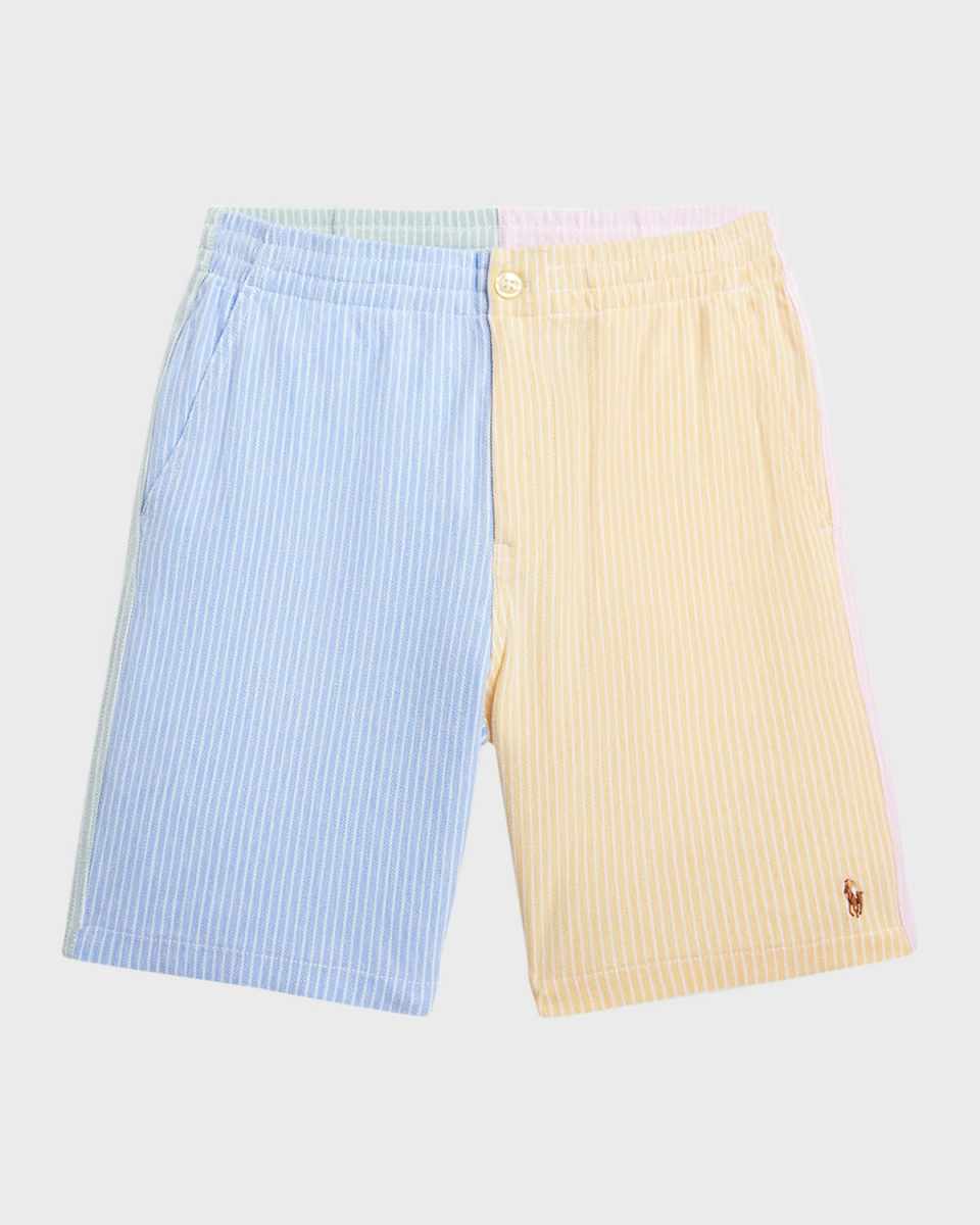 Boy's Colorblocked Pastel Oxford Shorts, Size S-XL