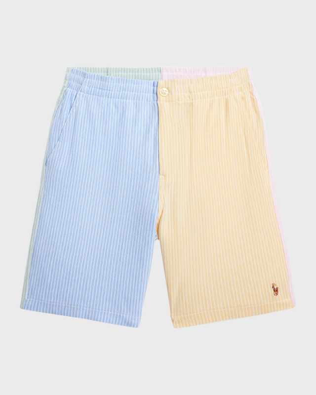 Boy's Colorblocked Pastel Oxford Shorts, Size S-XL