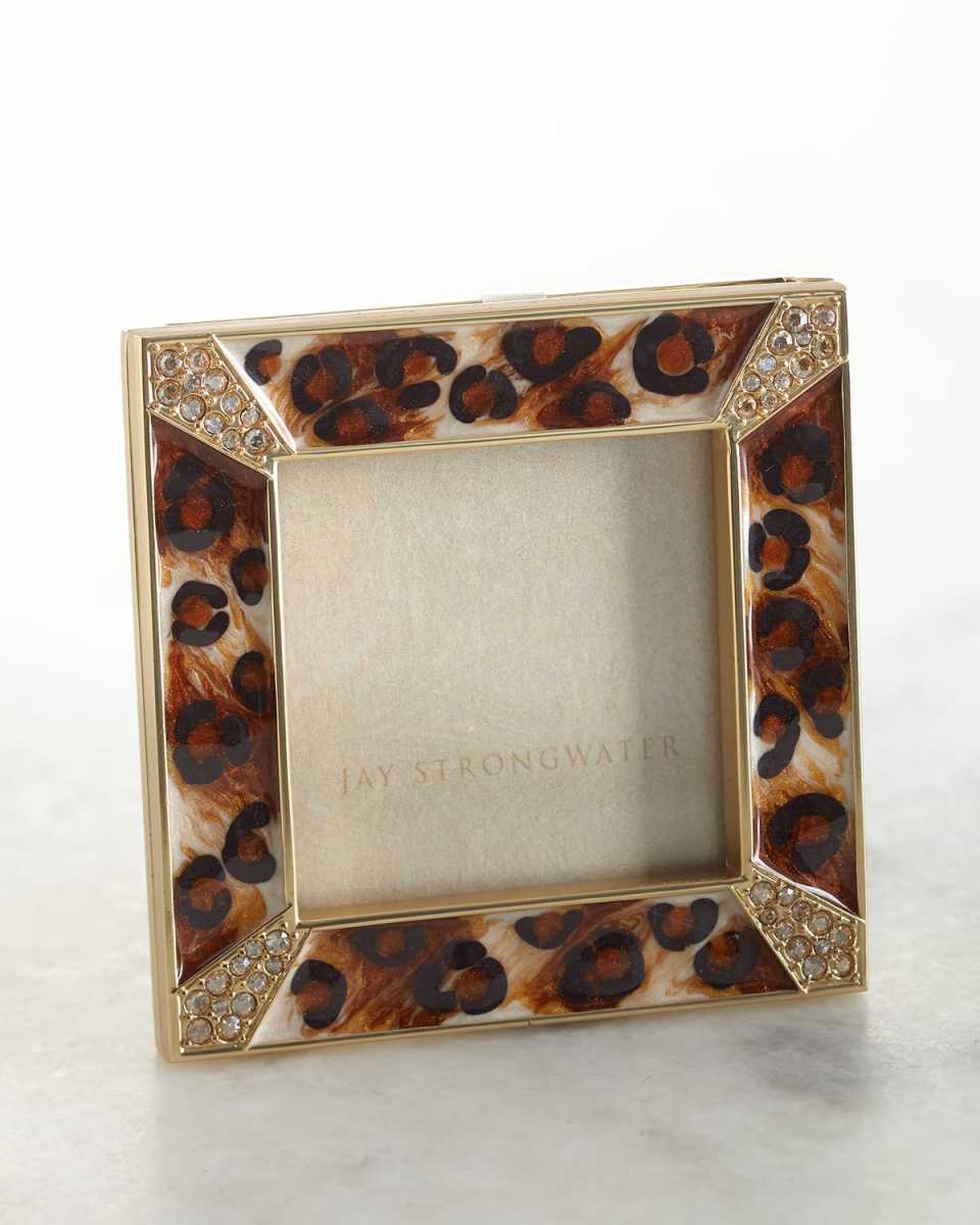 Leland Leopard Spotted Pave Frame, 2"