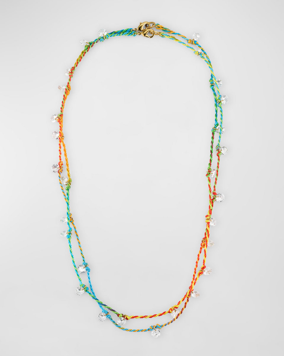 Mini Drip Drop Rainbow Necklace Duo