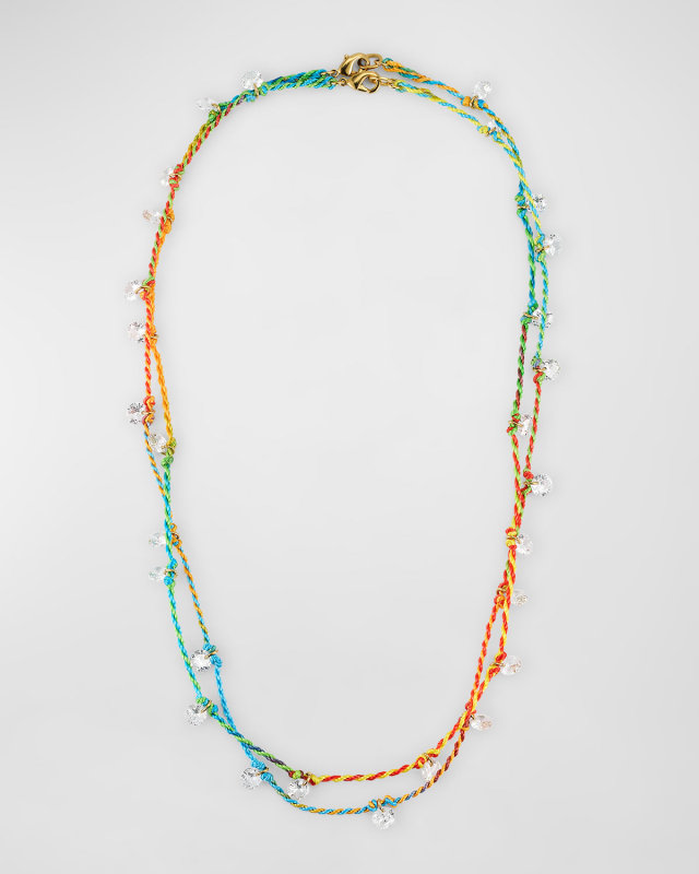 Mini Drip Drop Rainbow Necklace Duo