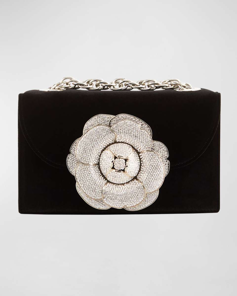Tro Flower Velvet Crossbody Bag