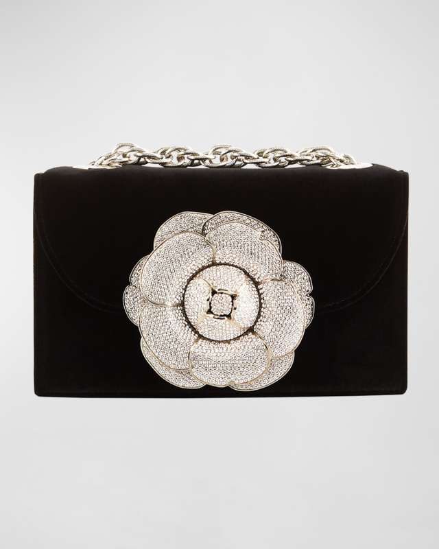 Tro Flower Velvet Crossbody Bag