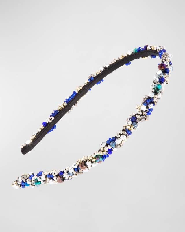 Positano Multicolor Beaded Skinny Headband