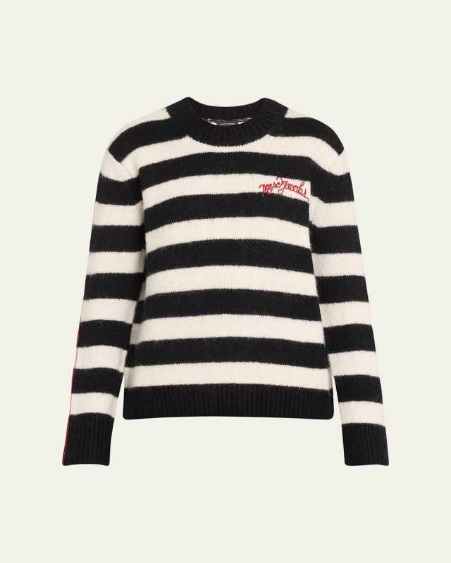 Logo Striped Wool Crewneck Sweater