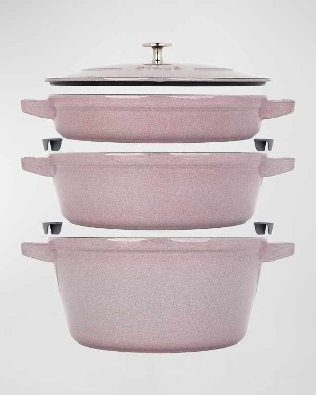 Cast Iron Stackable 4-Piece Space-Saving Cookware Set