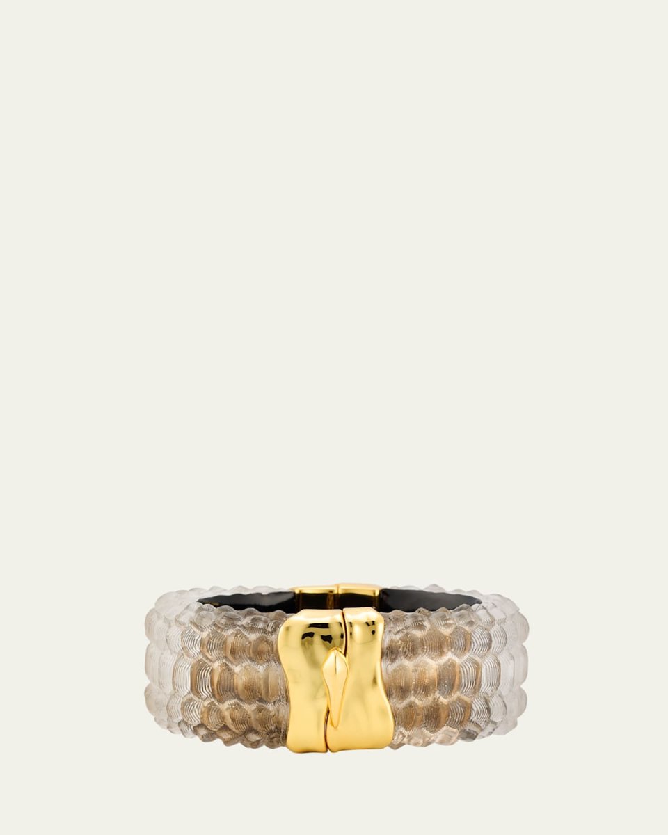 Serpent Lucite Wide Hinge Bracelet