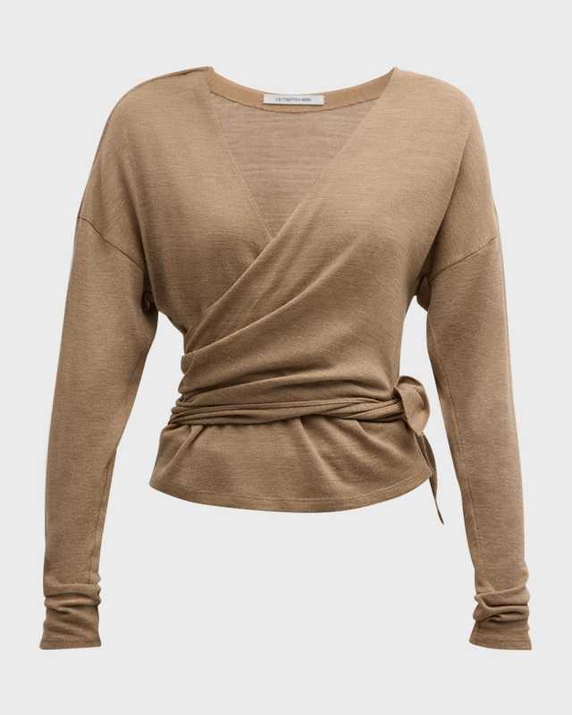 Long-Sleeve Tie-Front Top