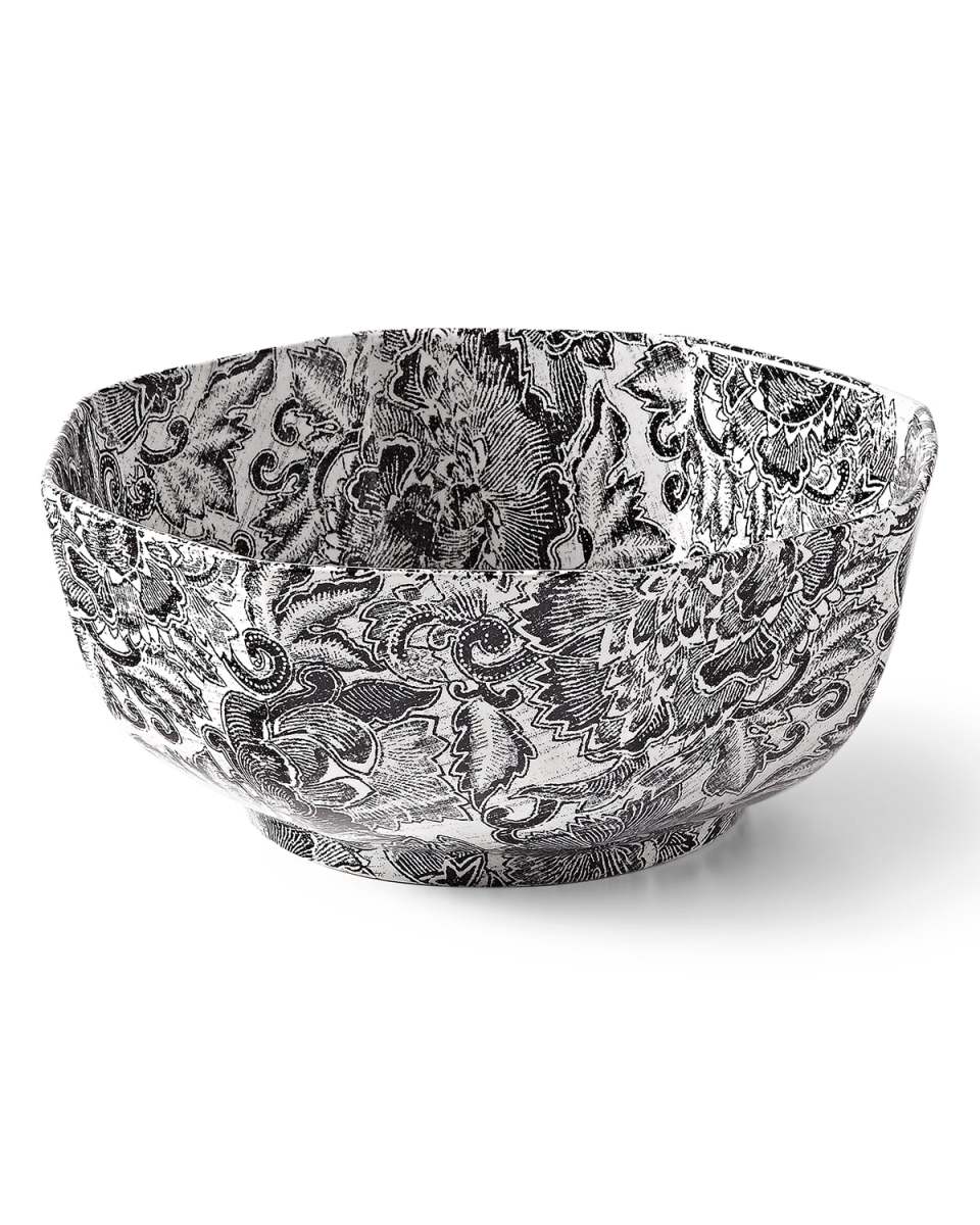 Faded Peony Octagonal Bowl