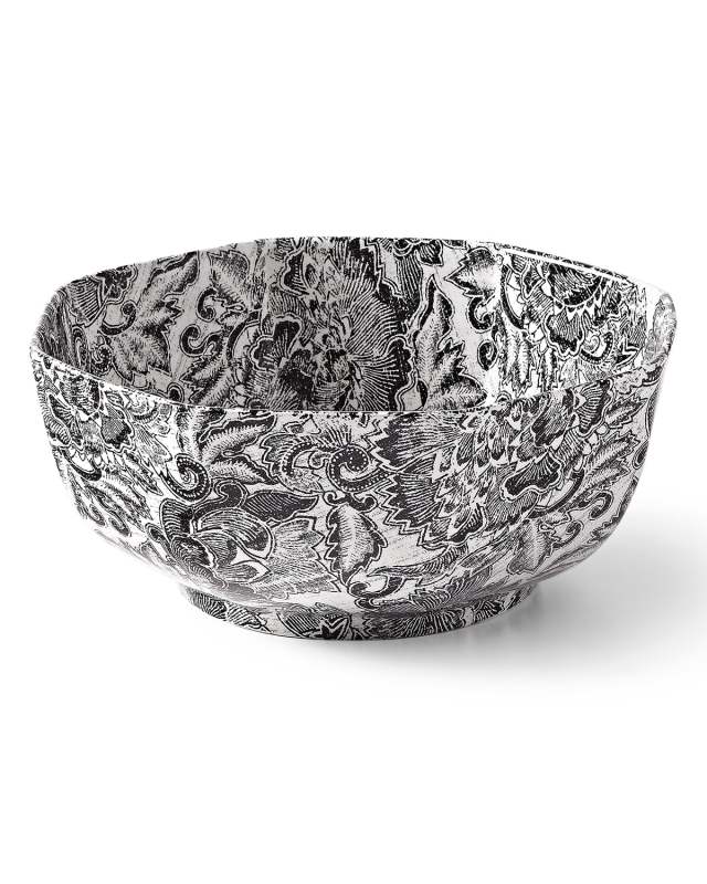 Faded Peony Octagonal Bowl