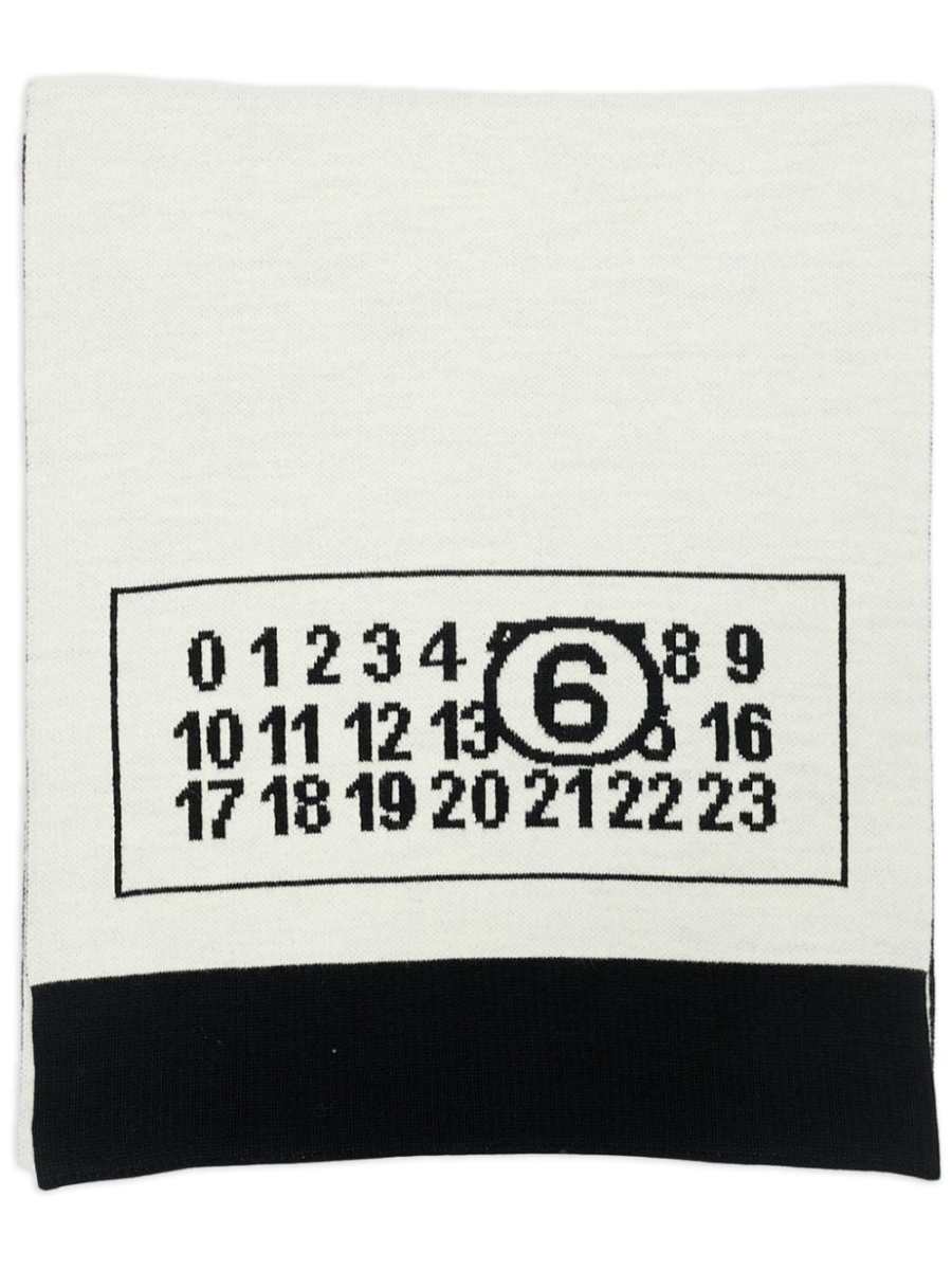 logo-print wool-blend scarf