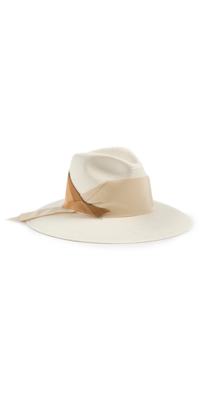 Freya Gardenia Straw Hat White - Bone/Caramel