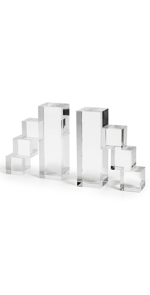 Tizo Design Crystal Bookend Pair Clear