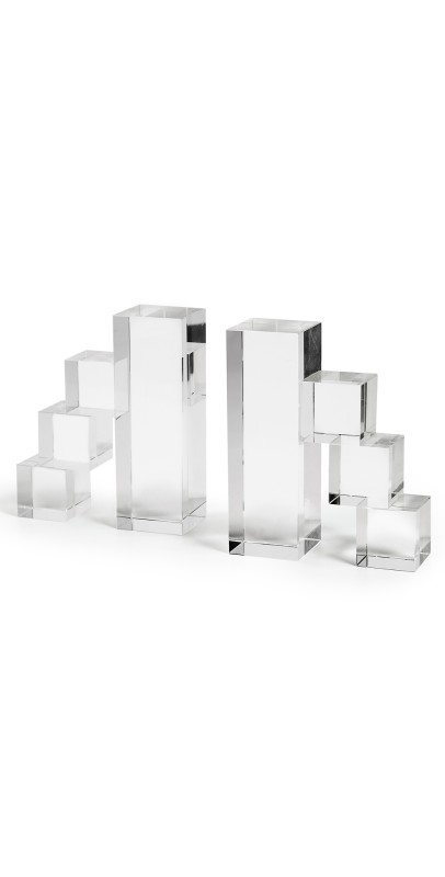 Tizo Design Crystal Bookend Pair Clear
