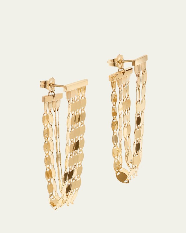 Nude Fringe Linear Front-Back Earrings