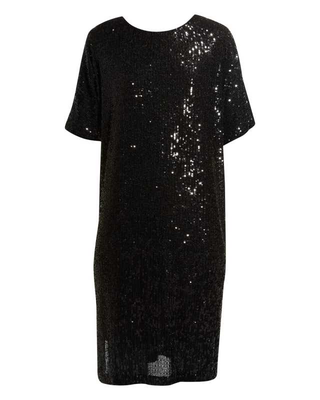 Sequin Scoop-Neck Caftan Dress