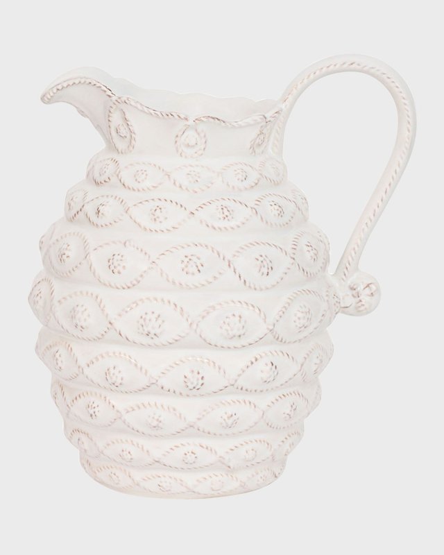 Jardins du Monde Ceramic Pitcher - Whitewash